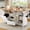 White, variant on 55" Movable Kitchen Island with Drop Leaf and Power Outlet, Rolling Kitchen Cart with Trash Storage Cabinet,White
