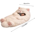 thumbnail image 2 of Cozy Cat-Shaped Sleeping Bag for Adults - Washable Plush Blanket with Envelope Style, Ideal for Indoor/Outdoor Use, Home, Camping, and Travel, 2 of 9
