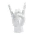 thumbnail image 4 of Estatua de gesto de mano de roca, artesanía creativa, escultura de dedo para apartamento o dormitorio. Blanco Derecha, 4 of 9