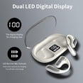 thumbnail image 4 of Open Ear Air Conduction Headphones Open Ear Headphones Wireless 5.3 Bluetooth Earphones for Snug Fit, Ergonomic Ear Hook, Balanced Sound, Digital Display Charging Case 40H Playtime White, 4 of 10