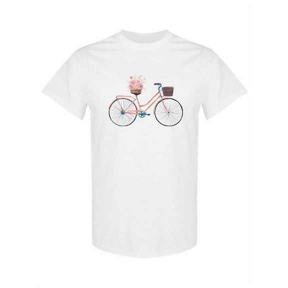 Bicycle With Flower Basket T-Shirt Women -SPIdeals Designs, Female Small