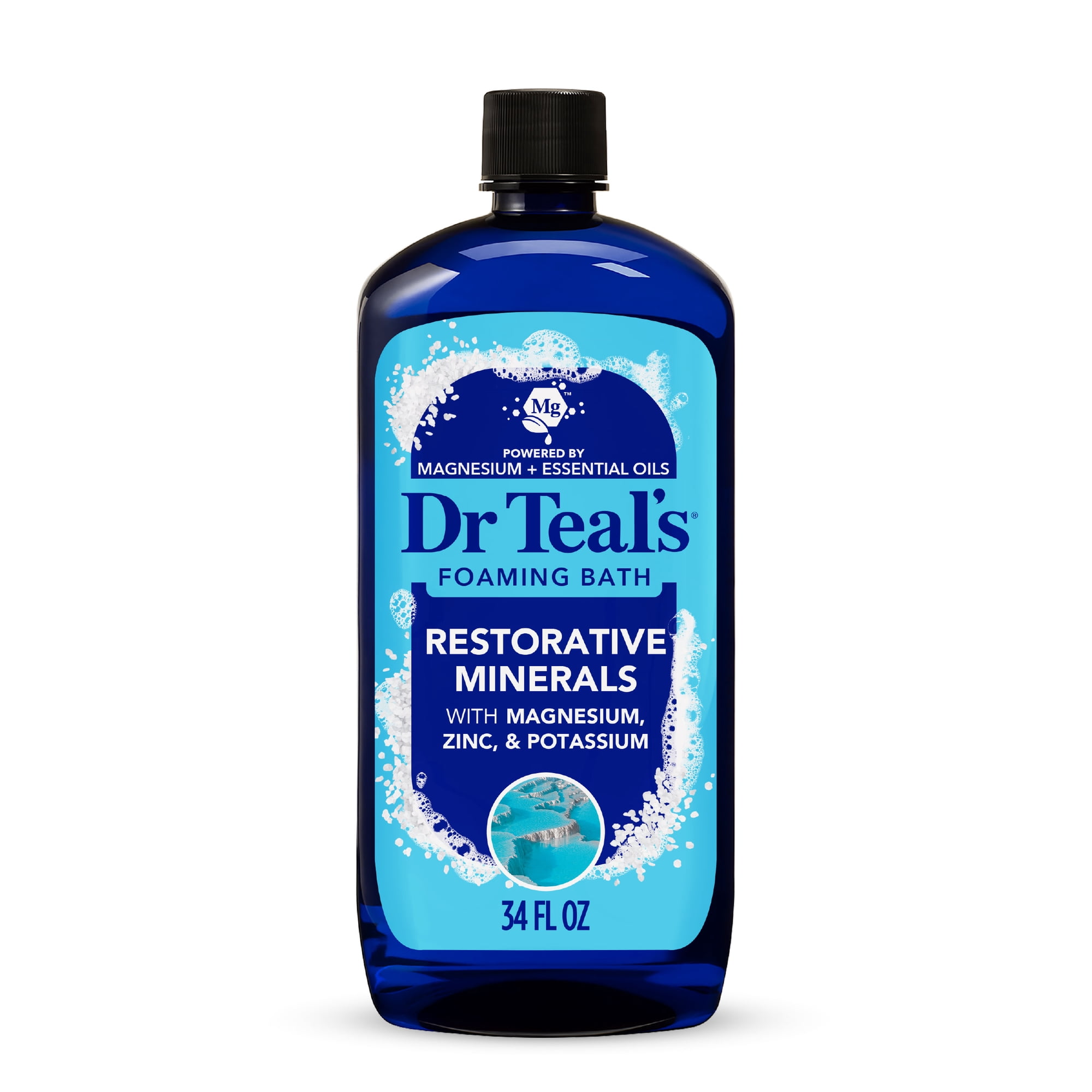 Dr Teal's Restorative Minerals Foaming Bath with Magnesium, Potassium, Zinc, 34 fl oz