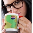 thumbnail image 2 of 3drose, Map and Flag of Paraguay with Republic of Paraguay Printed in English, Spanish and Guarani, 11oz Two-tone Red Mug, 2 of 6