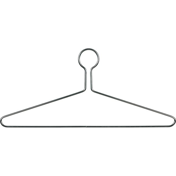 Chrome Metal Anti-Theft Closed Loop Suit Hanger in 17" Length X 3/16" Thick, Box of 100