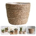 thumbnail image 2 of Miangastore Hand Woven Planter Basket Rustic Plant Container Straw Flower Pot with Plastic Liner, 2 of 8