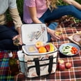 thumbnail image 5 of FORMRS Insulated Cooler Bag 24 Cans Capacity Soft Leakproof Lunch Box with Side Pockets, Purple Seashell, 5 of 7