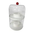 thumbnail image 1 of Vitrina transparente para figuras, a prueba de polvo, moderna, portátil, organizador de centro de mesa giratorio para figuras en miniatura y muñecas. 2 niveles, 1 of 8