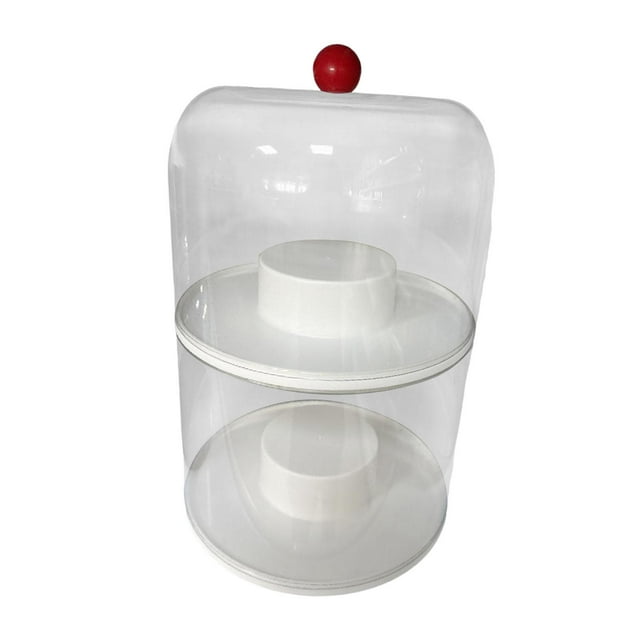 Vitrina transparente para figuras, a prueba de polvo, moderna, portátil, organizador de centro de mesa giratorio para figuras en miniatura y muñecas. 2 niveles