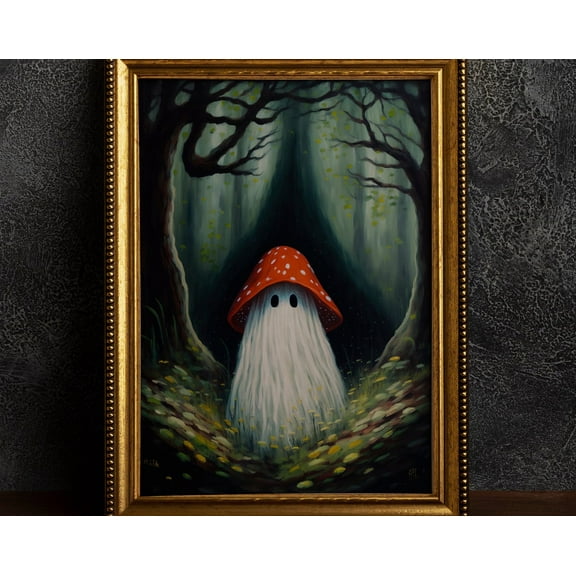 Mushroom Ghosts, Vintage Poster, Dark Academia, Gothic, Cottagecore, Witch Art. Wall Art, Modern Wall Decor, 8x12 UNFRAMED