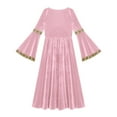 thumbnail image 2 of TiaoBug Robe Longue à Manches Évasées pour Filles Enfants, Robe de Princesse Médiévale, Robes Maxi Renaissance, Robes de Bal, Rose 12, 2 of 7