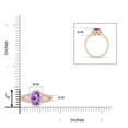 thumbnail image 4 of ANGARA Natural Oval Amethyst Split Shank Halo Ring in 14K Rose Gold for Women (Size-7x5mm) | February Birthstone, Birthday, Anniversary, Jewelry Gift for Women | Natural Amethyst Ring, 4 of 9