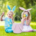 thumbnail image 4 of Easter Bunny Basket Bags with Rabbit Ears, Cute Easter Buckets for Egg Hunts, Candy Storage, and Decorations, Reusable Tote for Kids & Adults, 4 of 6