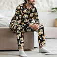 thumbnail image 7 of Sikiie Flower Fox Mens Pajama Set, Soft Warm Long Sleeve Sleepwear, Cozy Button-Down Pjs for Men-Small, 7 of 7