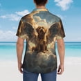 thumbnail image 4 of Pofeuu Cloud Rainbow Winged Dog Print Hawaiian Shirt for Men Sleeves Casual Button Down Summer Beach Dress Shirts T-Shirts,3X-Large, 4 of 7