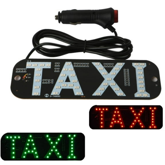 WWZMDiB 2 Color Changeable Taxi LED Light Logo, Flashing Hook On Car Window with DC12V Car Charger Inverter - Taxi Light, Taxi LED Sign Decor for Driver E11