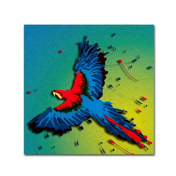 Trademark Fine Art Roderick Stevens 'Tropical Bird 1' 14 x 14 (RS1014-C1414GG)