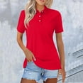 thumbnail image 2 of Pxiakgy Women's Golf Polo Shirts Short Sleeve Button Lapel Collared Summer Tops Loose Fit Blouses Business Casual Basic Tees Tennis Golf Shirts for Women Quick Dry Collared Polos Hot Pink Xxl, 2 of 7