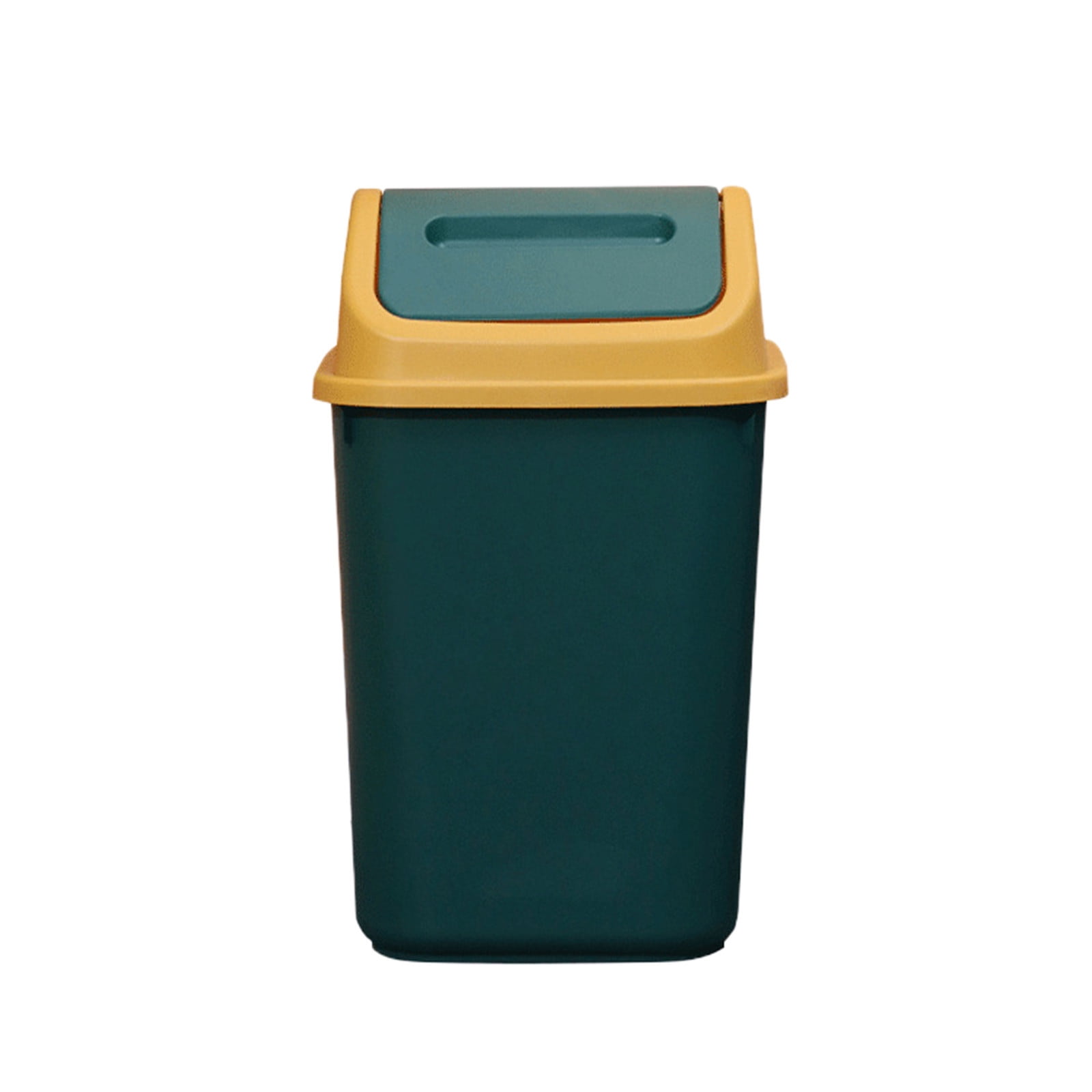 Square Lid Trash Can Small Bathroom Kitchen Office Waste Bin Flip Top Lid, 10L