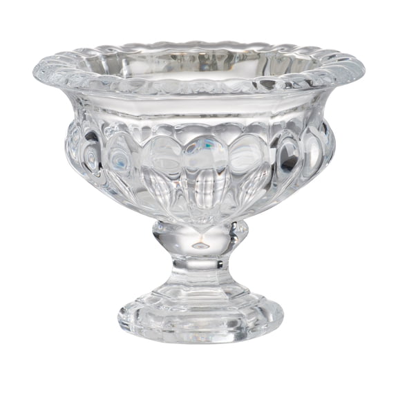 A&B Home  Clear Beaded Pedestal Base Vase Short