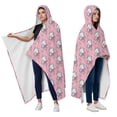 thumbnail image 2 of Wearable Blanket,Pink Cartoon Unicorn Flower Pattern Hooded Wearable Flannel Blanket for Adults & Teens with Buckle,Winter Poncho Shawl Wrap Cape,60"x80", 2 of 5