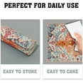 thumbnail image 6 of Ethnic Boho Placemats Set of 4 Southwest Orange Blue Teal Carpet Woven Texture Linen Washable Kitchen Dining Table Mats Stain Heat-Resistant Desktop Decor Place Mats for Home Party Indoor 12x18 in, 6 of 8