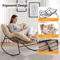 thumbnail image 4 of Dovov Indoor Rocking Chair with Thick Cushion, Oversized Papasan Rocker Chair Comfy Rocking Egg Chair Modern Lounge Seat Recliner Chair, Beige, 4 of 12