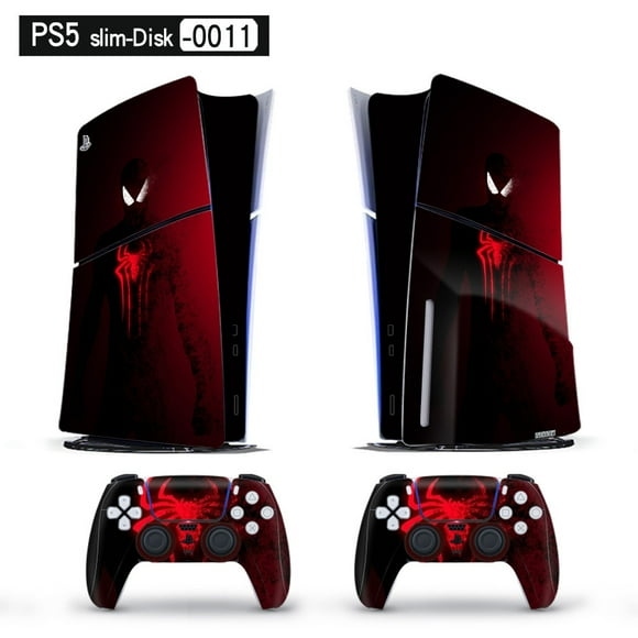 Playstation 5 Slim Ps5 Slim Spider Man Adhesive Skin Decal And Controller Stickers Set, Scratch-resistant (Disk)
