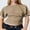 Khaki, variant on LMLYSoH Womens Summer T Shirt Short Sleeve Crew Neck Solid Color Casual Ruched Cinched Waist Crop Tops