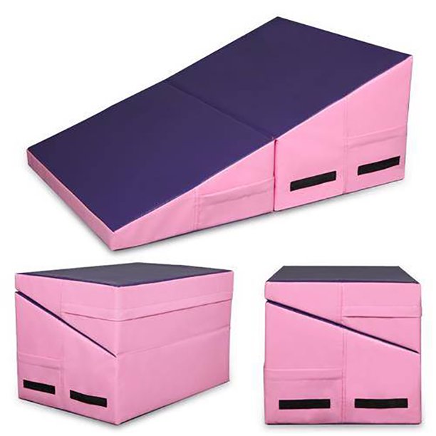 Veryke Folding Incline Gymnastics Tumbling Mat Cheese Wedge Exercise Cushion W Handles 33 X 24 X 14 Walmart Com Walmart Com