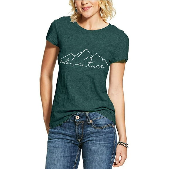 Chulianyouhuo Women Mountain Adventure Graphic Athletic Funny Tee Tops