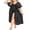 Black Stripe, variant on Women Plus Size Long Cover up Stripe Bikini Coverups Kimono Tie Front Bathing Suit Swimsuit Beachwear
