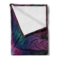 thumbnail image 2 of Fractal Soft Flannel Fleece Throw Blanket, Psychedelic Colorful Symmetrical Stained Glass Vibrant Design, Cozy Plush for Indoor and Outdoor Use, 50" x 60", Plum Indigo, by Ambesonne, 2 of 5