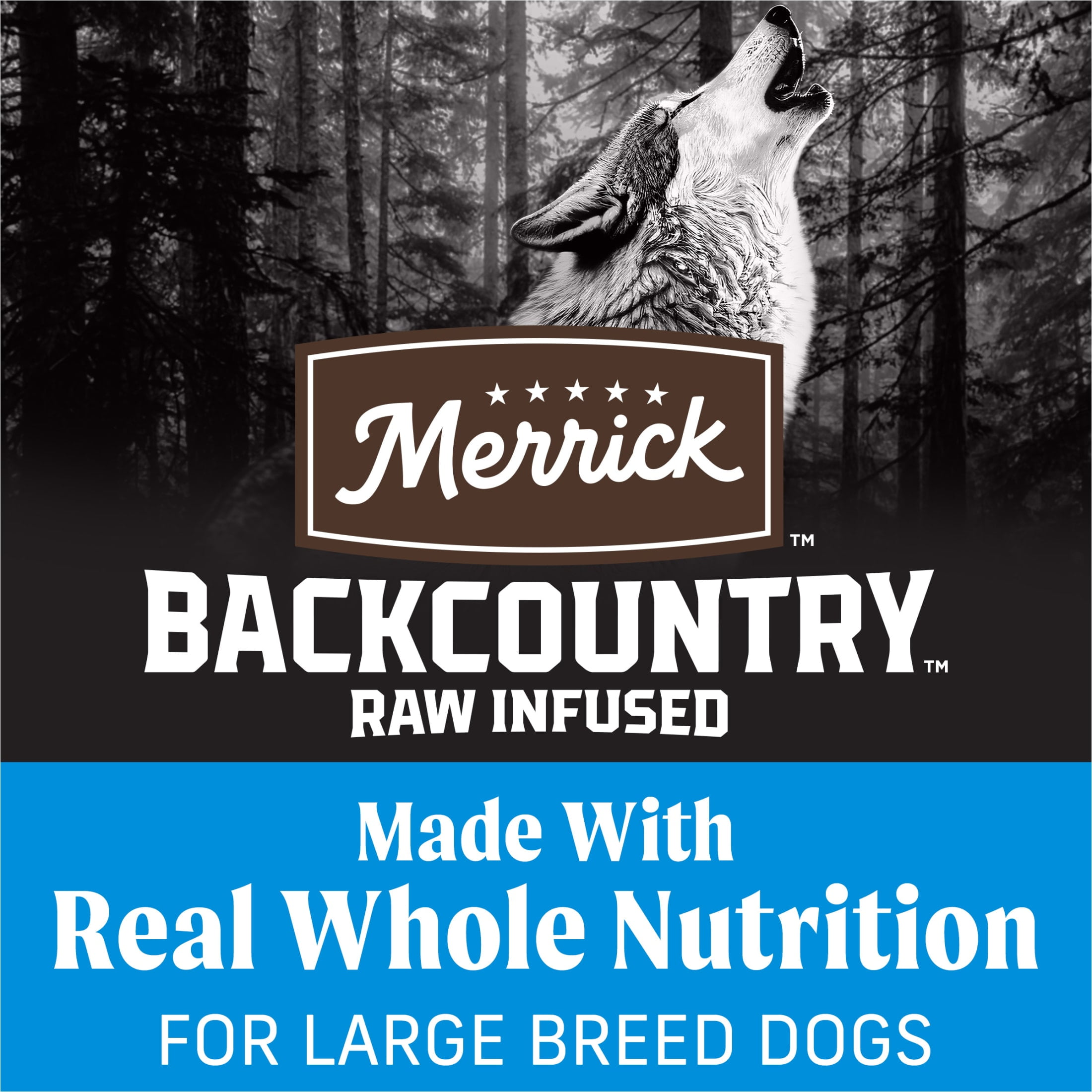 Merrick Backcountry Grain Free Dry Adult Dog Food, Kibble With Freeze Dried Raw Pieces, Large Breed Recipe, 20.0 lb. Bag