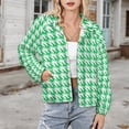 thumbnail image 3 of Jackets for Women Winter Coat Jackets Flannel Stand Collar Jacket(Sage Green And White Ripple,Size:S-4XL), 3 of 7