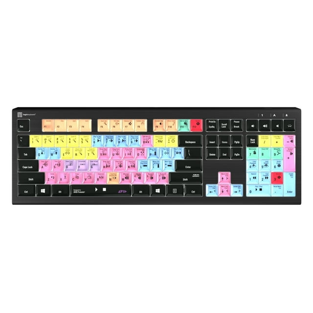 Logickeyboard 'Astra2' Rétroéclairé Conçu pour Écrire dans Avid Pro Tools sur Windows p/n LKB-PT-A2PC-US