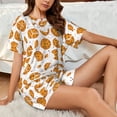 thumbnail image 6 of Bixox Women's Yellow Biscuit Printed Pajama Set 2 Piece Lounge Set Top and Shorts Soft Pajamas, Shorts with Pockets, 6 of 7