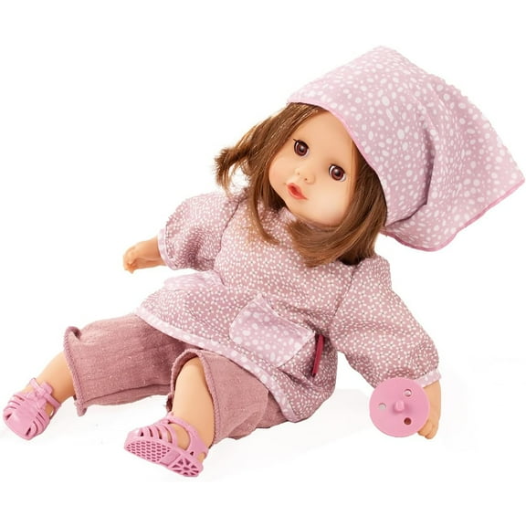 Gotz Muffin Soft Mood 13" Cuddly Baby Doll with Brown Hair to Wash and Style