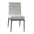 thumbnail image 2 of Plush Cushion White Leatherette 4pcs Side Chairs Dining Room Chair Metal Frame Contemporary Style, 2 of 6