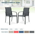 thumbnail image 4 of Vicllax Outdoor Dining Chair Patio Chairs Stacking Metal Modern for Deck Garden, Set of 6, Gray, 4 of 9