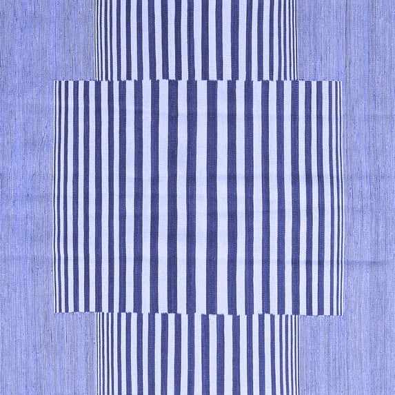 Ahgly Company Machine Washable Indoor Square Abstract Blue Contemporary Area Rugs, 5' Square