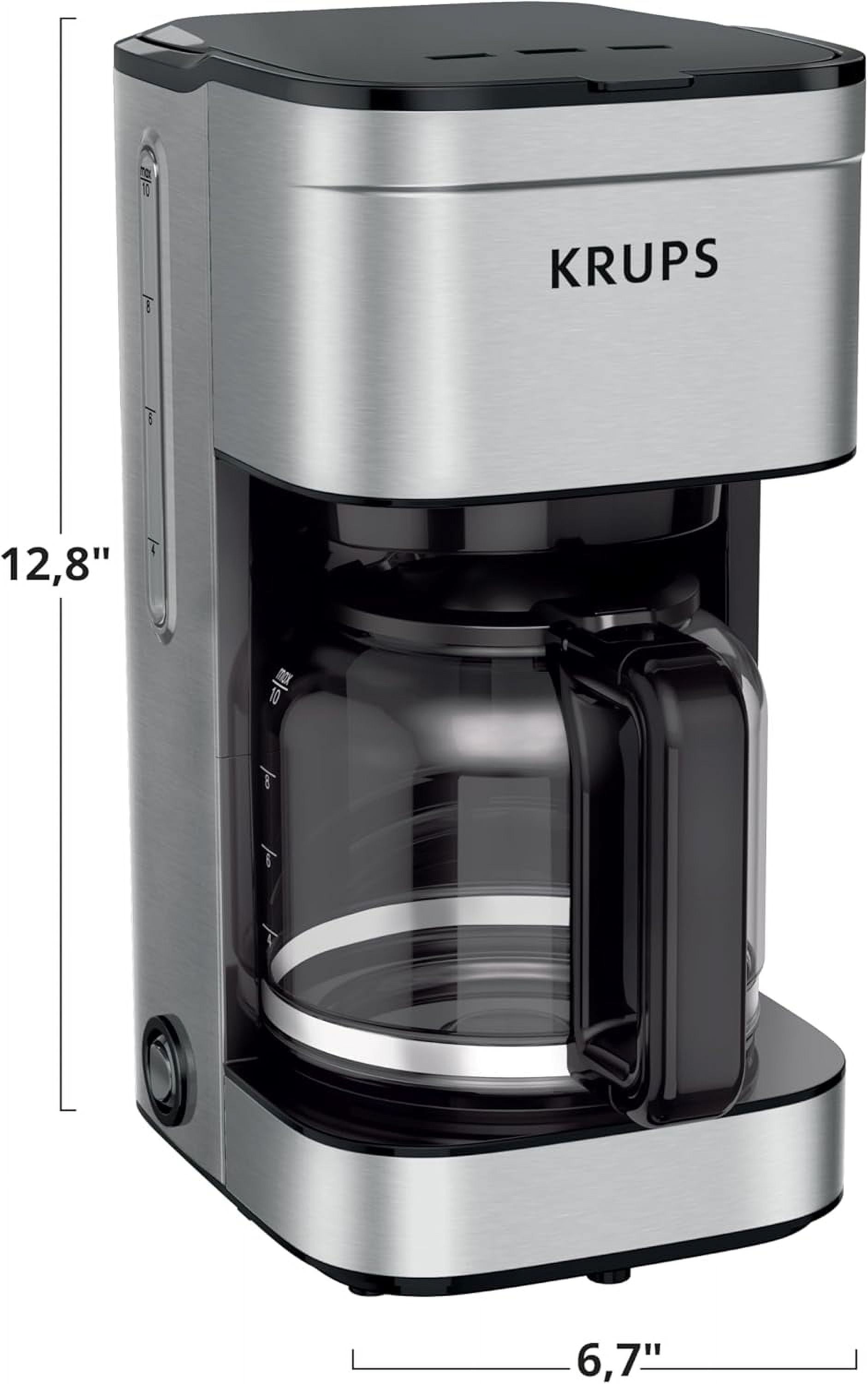 Coffee Maker 10 Cups Simply Brew Stainless Steel Drip Coffee Maker, 900 Watts Coffee Filter, Drip Free, Dishwasher Safe Pot , Black & Silver