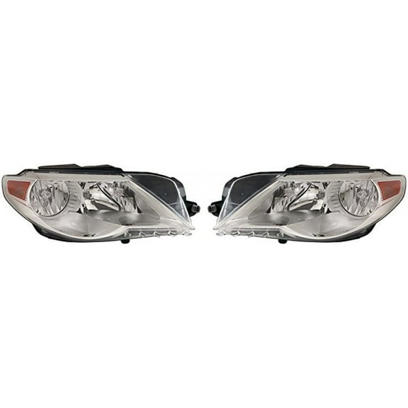 For Volkswagen Passat CC Headlight Assembly 2009 2010 2011 2012 Pair Driver and Passenger Side DOT Certified Replaces VW2502139
