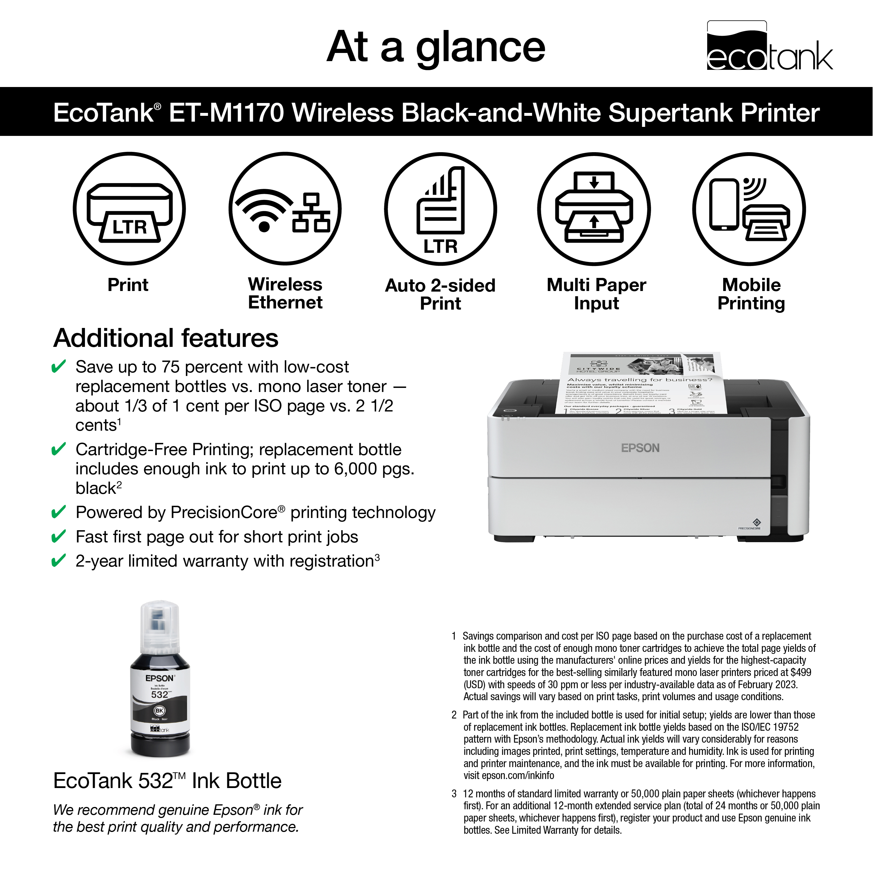 Epson EcoTank ET-M1170 Wireless Printer photo 3
