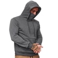 thumbnail image 3 of Alvivi Men Gym Hoodies Sweatshirts Hooded T-Shirts Pullover with Mask Casual Tee Tops Sportswear Dark Gray XL, 3 of 6