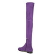 thumbnail image 3 of YDN Women Classic Round Close Toe Suede Side Zipper Knee High Boots Chunky Low Heel Stretchy Over The Knee Boots Shoes Size 7.5 Purple, 3 of 4