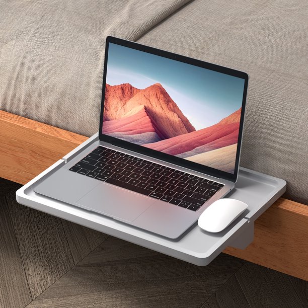 Bamboo Bedside Shelf for Bunk Bed, Bedside Table for Laptop/Tablets