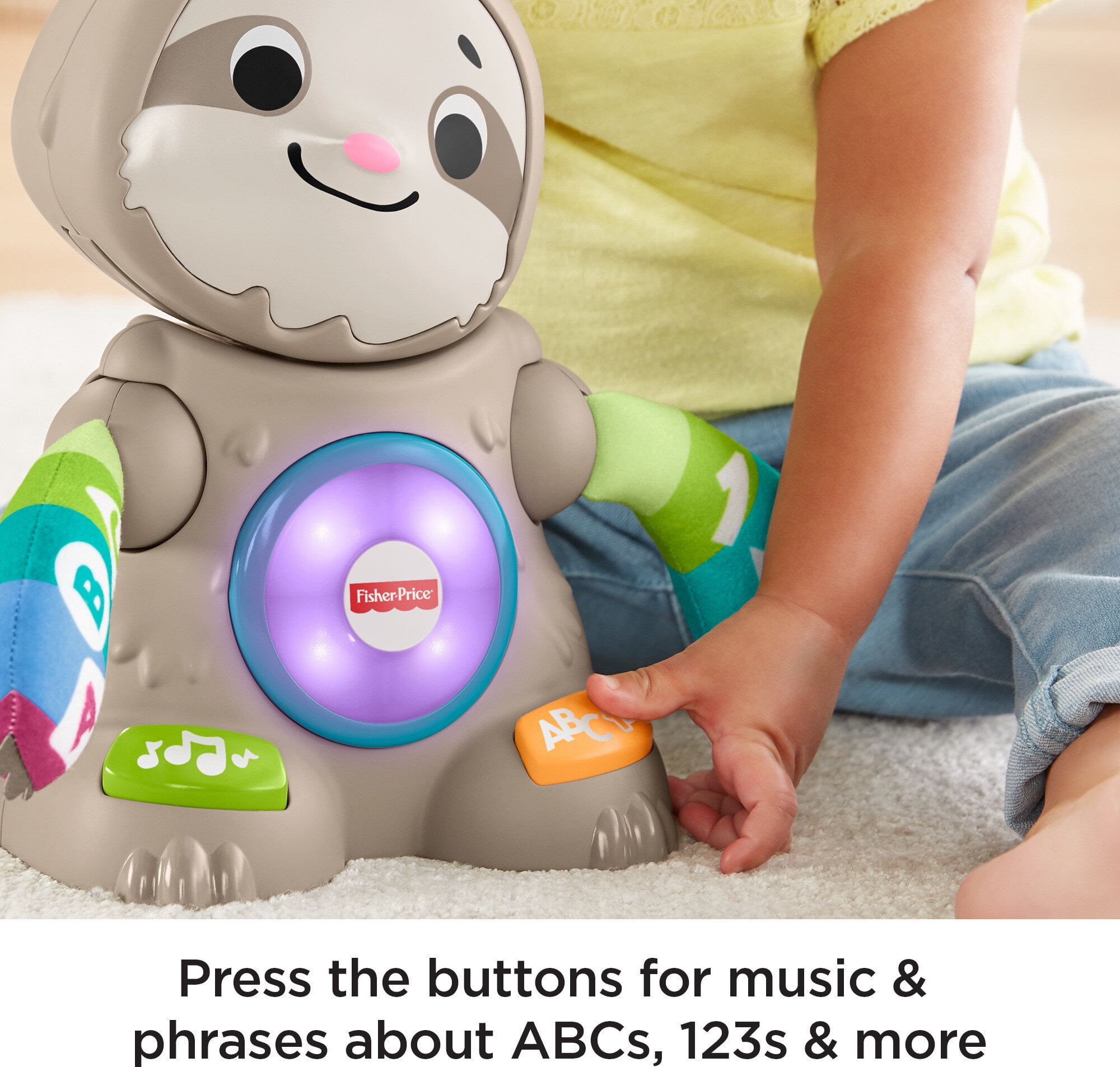 Fisher-Price Linkimals Smooth Moves Sloth Baby Electronic Learning Toy with Lights & Music