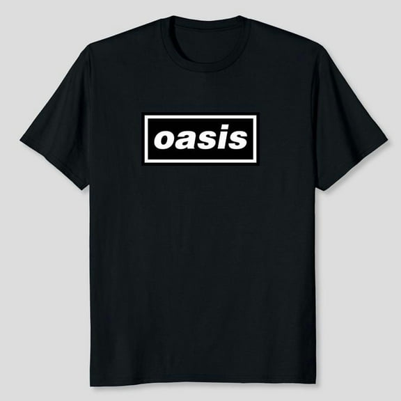 Oasis Decca Logo T-Shirt Black Unisex, Sizes S-5XL, Tbun