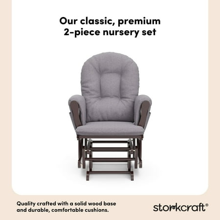 Storkcraft Hoop Nursery Glider and Ottoman, Espresso with Gray Swirl