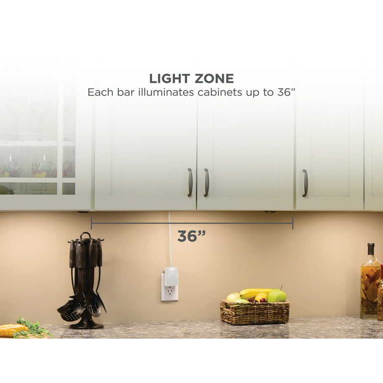 Under Cabinet Lighting - 4pcs LED Light Strip Bars for Bookshelf Detolf Display Showcase - Warm White 1.5W x 4